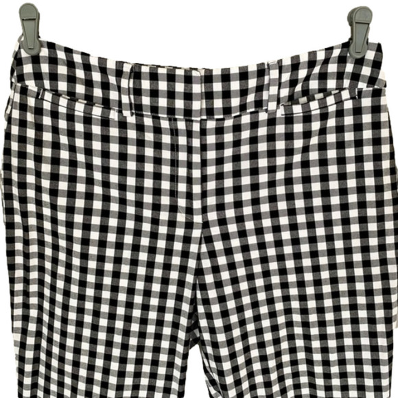 ANN TAYLOR Factory Ankle Crop Pants, Gingham Check, Black/White, Women's… - Picture 3 of 15